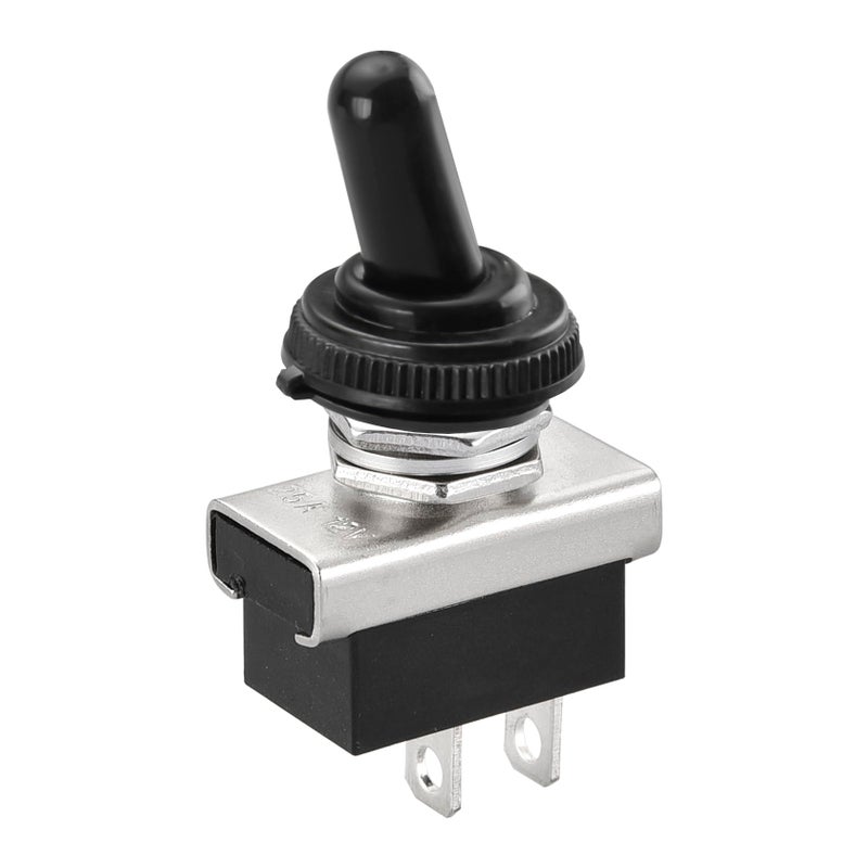 Heschen Metal Toggle Switch Flick Flip 12V 25A SPST On/Off 2 Positon 2 Pin for Car Dash Light with Waterproof Cap - Image 1